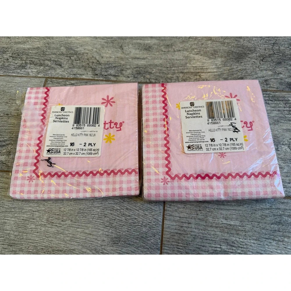 Hello Kitty Luncheon‎ Napkins Pink Y2K USA Birthday Party American Greetings